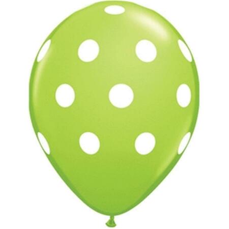 MAYFLOWER DISTRIBUTING 11 in. Big Polka Dots Latex Balloon - Lime 56274